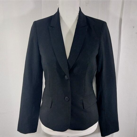 NWOT! CALVIN KLEIN! RICH BLACK CLASSICALLY TAILORED DRESS JACKET, BLAZER! SZ 6P - Picture 2 of 12